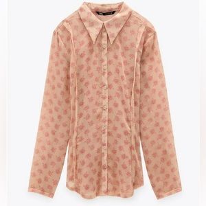 Zara corset style sheer blouse